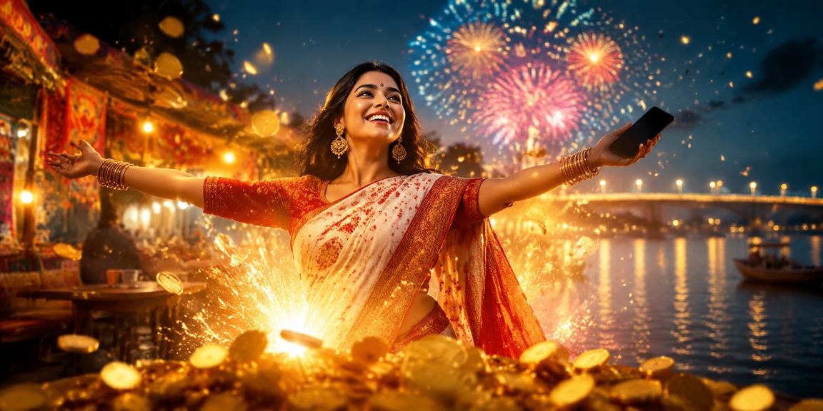 ময়মনসিংহে পহেলা বৈশাখে মোবাইলে পেমেন্ট করছেন একজন ব্যবহারকারী